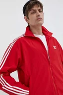 Bluzy męskie - adidas Originals bluza Adicolor Woven Firebird Track Top męska kolor czerwony wzorzysta IT2495 - miniaturka - grafika 1