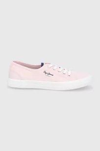 Pepe jeans tenisówki brady w basic damskie kolor różowy - Trampki damskie - miniaturka - grafika 1
