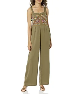 Desigual Spodnie damskie Paula Overalls, zielony, M - Spodnie damskie - miniaturka - grafika 1