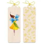 Zakładki do książek - Zakładka drewniana Kobieta w żółtej sukience - miniaturka - grafika 1