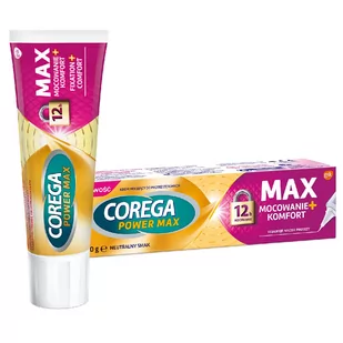 Corega Power Max Mocowanie + Komfort krem mocujący do protez zębowych o neutralnym smaku 40g - Higiena protez i aparatów ortodontycznych - miniaturka - grafika 1