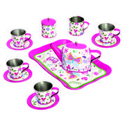 Zabawki AGD - Bino Zestaw do herbaty dla dzieci - różowy - miniaturka - grafika 1