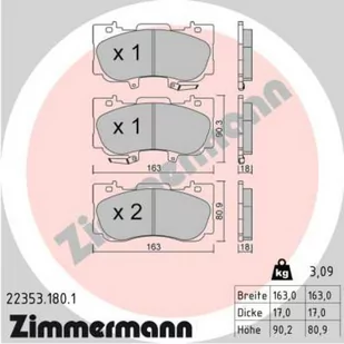 Klocki hamulcowe - komplet ZIMMERMANN 22353.180.1 - Klocki hamulcowe - miniaturka - grafika 1
