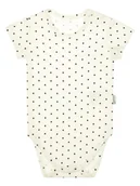 Body dla niemowląt - Dziewczęce body bawełniane na krótki rękaw w kropeczki kremowe Nicol,r.92 - miniaturka - grafika 1