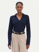 Bluzki damskie - Tommy Hilfiger Bluzka Modern Cody WW0WW47850 Granatowy Slim Fit - miniaturka - grafika 1