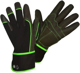 Winter work gloves VENNER WINTER, synthetic leather, black/green, size 10 - Rękawice robocze - miniaturka - grafika 1