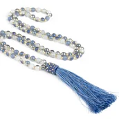 Naszyjniki - Naszyjnik Mala tybetańska, buddyjska szaro-niebieska / JG. Projekt - miniaturka - grafika 1