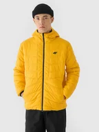 Kurtki i kamizelki sportowe męskie - 4F Kurtka puchowa dwustronna Primaloft Thermoplume męska - szara XXL - miniaturka - grafika 1