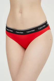 Stroje kąpielowe - Calvin Klein figi kąpielowe kolor czerwony miękka miseczka - grafika 1