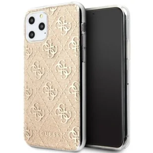 GUESS Guess 4G Glitter etui ochronne iPhone 11 Pro (złote) GUHCN58PCU4GLGO - Szkła hartowane na telefon - miniaturka - grafika 1