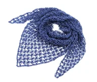 Apaszki i szaliki damskie - Chusta apaszka na szydełku jeansowa - miniaturka - grafika 1