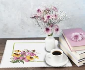 Pasmanteria - Haft krzyżykowy - Zestaw do haftu - Serwetka z kwiatami - miniaturka - grafika 1