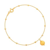 Bransoletki - MYNESS Bransoletka pozłacana z bursztynem - miniaturka - grafika 1