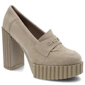 Półbuty damskie - Carinii, Półbuty, B8012_-O17-000-000-F10 Beż, rozmiar 38 - miniaturka - grafika 1