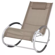 Fotele i krzesła ogrodowe - vidaXL Ogrodowy fotel bujany, taupe, textilene - miniaturka - grafika 1