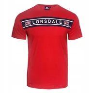 Koszulki męskie - LONSDALE T-shirt Koszulka 21154 CZERWONA Rozmiar S - miniaturka - grafika 1
