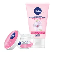 Zestawy kosmetyków damskich - Zestaw łagodzący krem + żel do mycia twarzy NIVEA - miniaturka - grafika 1