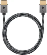 Kable komputerowe i do monitorów - Goobay 75754 kabel HDMI 3 m HDMI Typu A (Standard) Szary - miniaturka - grafika 1