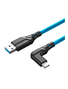 Kabel Mathorn MTC-501 5m 10Gbps 60W USB A-C 90 ArcticBlue - Akcesoria fotograficzne - miniaturka - grafika 1