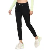 Spodnie damskie - Spodnie damskie Only Wauw Life Mid czarne rurki skinny-XS - miniaturka - grafika 1