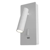Lampy ścienne - Kinkiet ścienny Mirax biały LED 3W 3000K 200lm do czytania z włącznikiem wym: 18,6 x 6,5 x 7 cm metal IP20 Maytoni - miniaturka - grafika 1