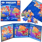 Zabawy w naśladowanie dorosłych - Książeczka Puzzle magnetyczne Dinozaury 40  ZA4268 - miniaturka - grafika 1