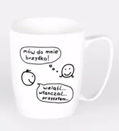 Kubki - Kubek ceramiczny biały Mów do mnie brzydko - miniaturka - grafika 1