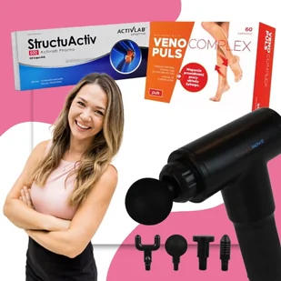 Zestaw Pistolet do masażu KH-320 PULSMOVE + StructuActiv 500 Activlab Pharma, kapsułki, 60 szt. + Venocomplex Puls, 60 kaps. - Masażery - miniaturka - grafika 1