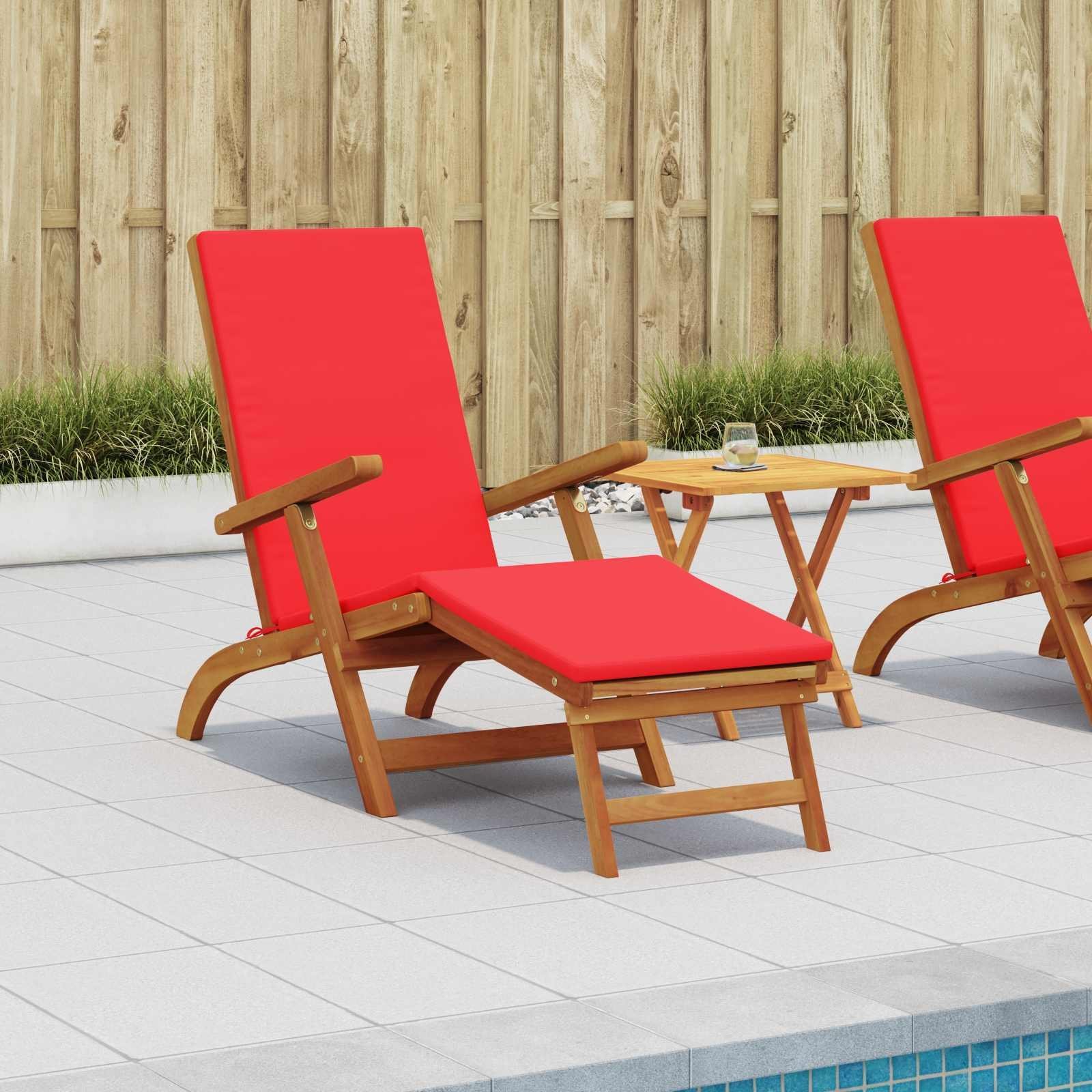 vidaXL Leżak z funkcją pochylania i składania 2 pcs czerwony 3415406