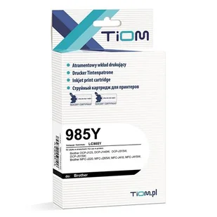 Tiom Tusz Tiom do Brother LC985 | DCP-J125/MFC-J415W | yellow Ti-B985Y - Tusze zamienniki - miniaturka - grafika 2