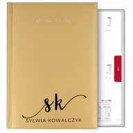 Notesy i bloczki - KALENDARZ KSIĄŻKOWY DZIENNY A5 2025 ZŁOTY PERSONALIZOWANY PREZENT MONOGRAM - miniaturka - grafika 1