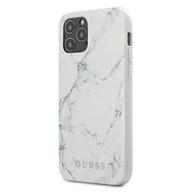 Etui i futerały do telefonów - Guess Marble - Etui na iPhone 12 Mini biały GUHCP12SPCUMAWH - miniaturka - grafika 1