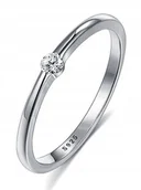 Pierścionki - Srebrny pierścionek cyrkonia próba 925 - miniaturka - grafika 1