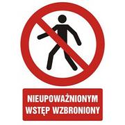 Tablice BHP - ZNAK BHP - NIEUPOWAŻNIONYM WSTĘP WZBRONIONY - GC 005 BK PN - miniaturka - grafika 1