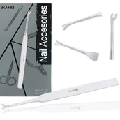 Akcesoria do paznokci - Radełko dwustronne kopytko dłutko pusher ostre do stylizacji skórek manicure pedicure salon SPA stal nierdzewna srebrne - miniaturka - grafika 1