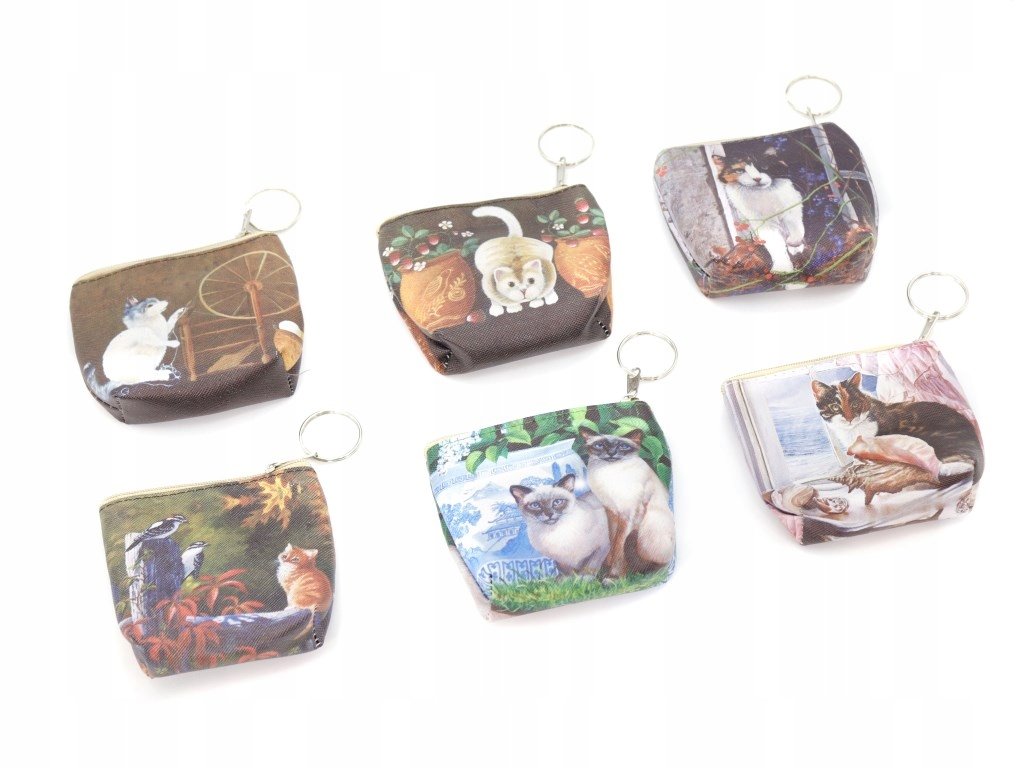 portfel 9x10cm 12szt Kotki