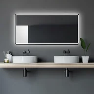 Lustra - Lustro łazienkowe LED TALOS black Moon 120x70 cm - lustro łazienkowe z oświetleniem - nadaje się do wilgotnej wody dzięki aluminiowej ramie - kolor światła neutralny biały - miniaturka - grafika 1