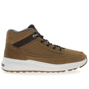 Buty Tommy Hilfiger Warm Nubuck Hybrid FM0FM05189-GWJ - brązowe - Botki męskie - miniaturka - grafika 1