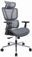 Fotele i krzesła biurowe - Elior Szare ergonomiczne krzesło biurowe z zagłówkiem M2-T70 - miniaturka - grafika 1