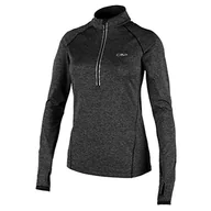 Bluzy damskie - CMP Damska bluza fitness Fitness Sweat czarny czarny mel. 42 - miniaturka - grafika 1