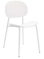 Krzesła - Białe klasyczne krzesło z metalowymi nogami D3-A40 - miniaturka - grafika 1