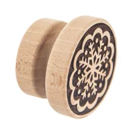 Formy do ciast - Orion Stempel Pieczątka Dekorator Do Ciastek Drewniany Płatek Śniegu 5,5 Cm - miniaturka - grafika 1