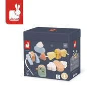 Zabawki interaktywne dla dzieci - Janod, Sweet Cocoon, Nawlekanka Z Drewnianymi Ptaszkami - miniaturka - grafika 1