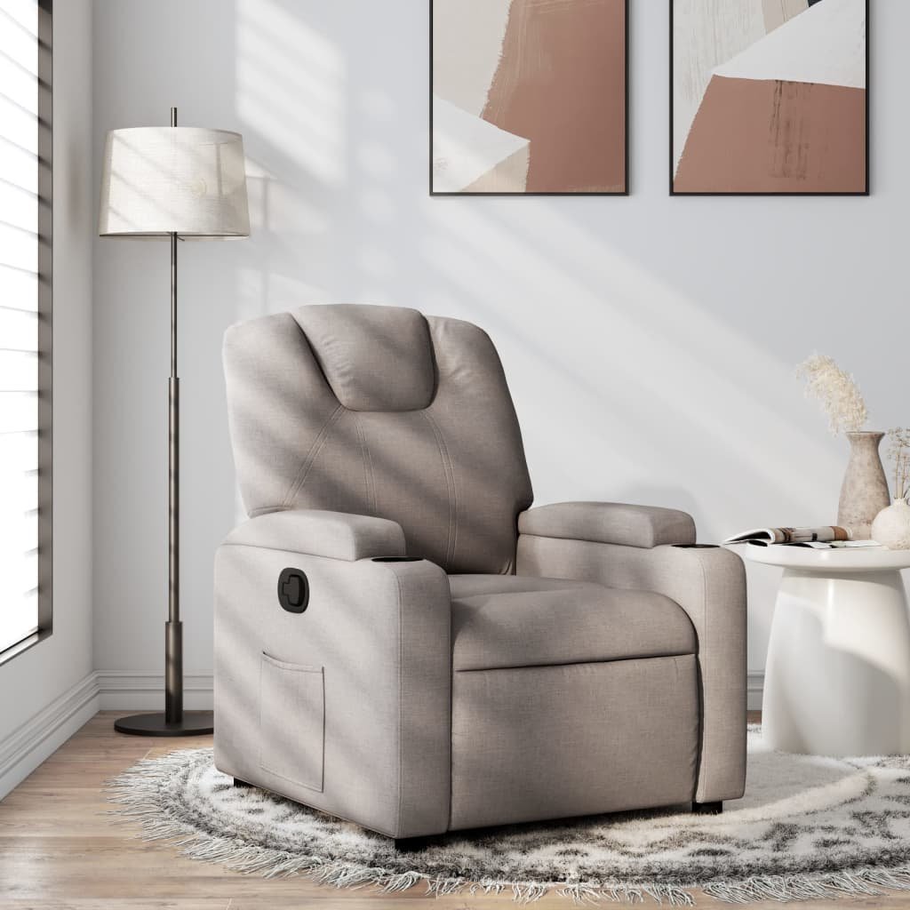 vidaXL vidaXL Fotel rozkładany, kolor taupe, obity tkaniną