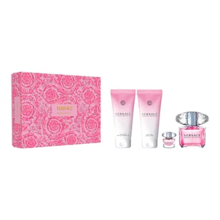 Versace Bright Crystal zestaw woda toaletowa spray 90ml + woda toaletowa 5ml + balsam do ciała 100ml + żel pod prysznic 100ml (W) - Zestawy perfum damskich - miniaturka - grafika 1