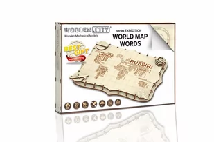 Wooden.City Drewniane puzzle 3D Ekspedycyjna mapa Świata 2 - Puzzle - miniaturka - grafika 1