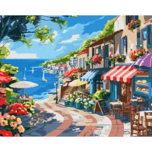 Ideyka Malowanie po numerach - Nadmorskie miasto 40x50cm - Malowanie po numerach - miniaturka - grafika 1