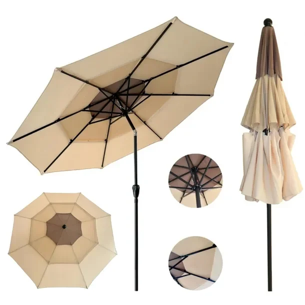 Parasol ogrodowy klasyczny Carruzzo wielokolorowy 300 x 250 cm