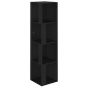 Szafki do salonu - vidaXL Szafka narożna, czarna, 33x33x132 cm, płyta wiórowa - miniaturka - grafika 1