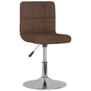 Krzesła - shumee Obrotowe krzesło stołowe brązowe tapicerowane tkaniną - miniaturka - grafika 1